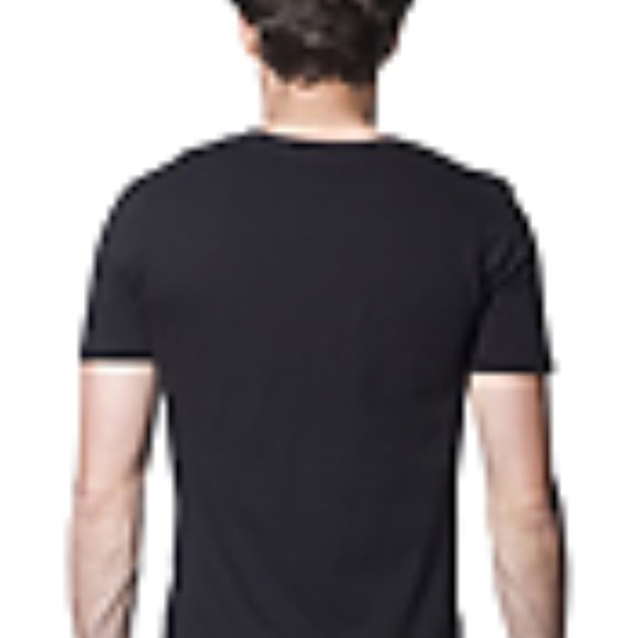 USA  Made Unisex Organic Fine Jersey Pocket Tee in Black - Picture 2 of 2